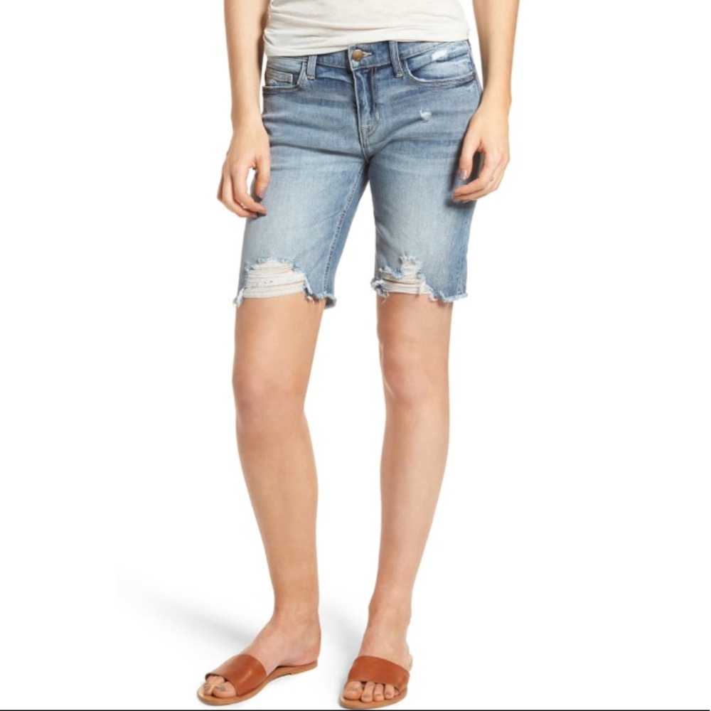 SP Black Label Distressed Denim Bermuda Shorts Size 25